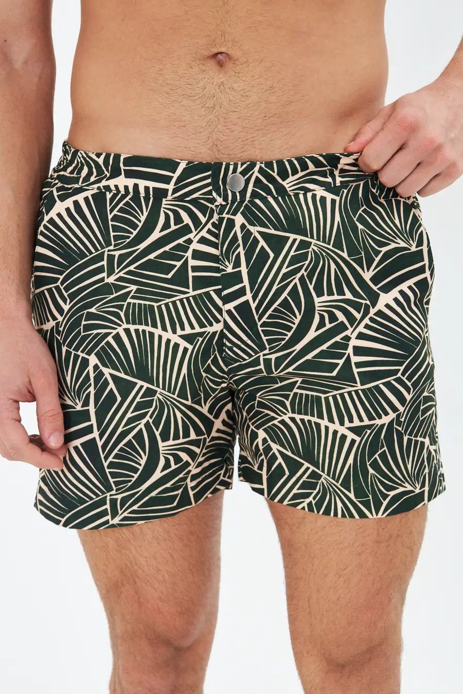 Tropical Leaf Desenli Deniz Şortu