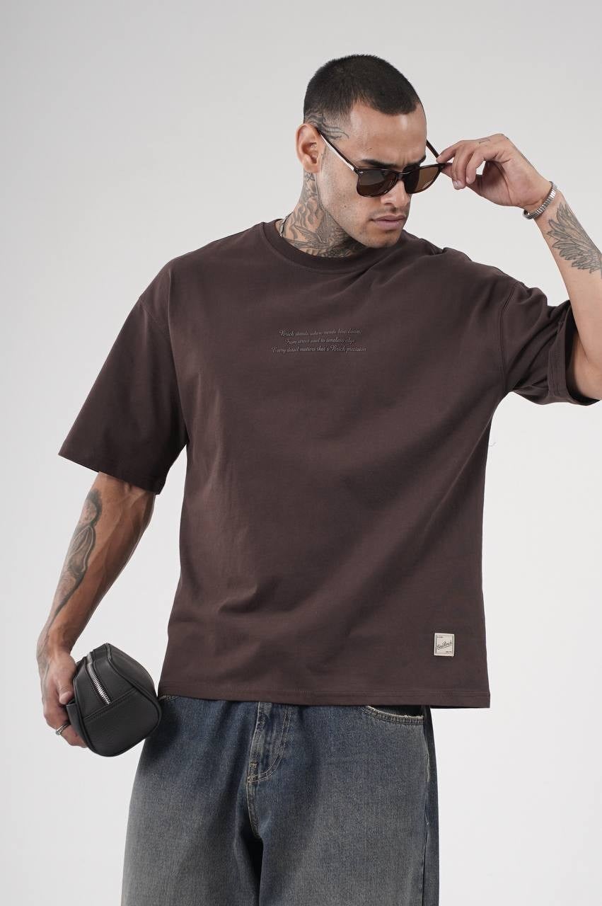 Uptown Verse Oversize Premium Kahve Tişört