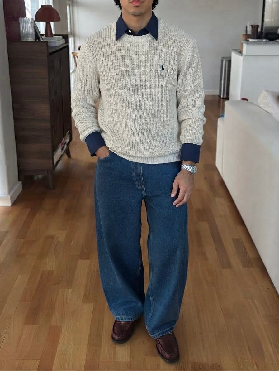 Fisherman Örgü Bisiklet Yaka Kazak