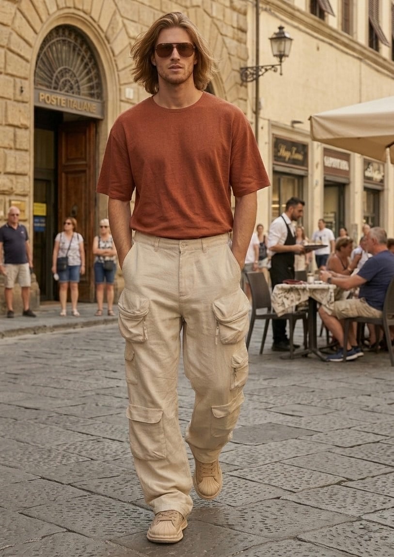Çok Cep Keten Pant
