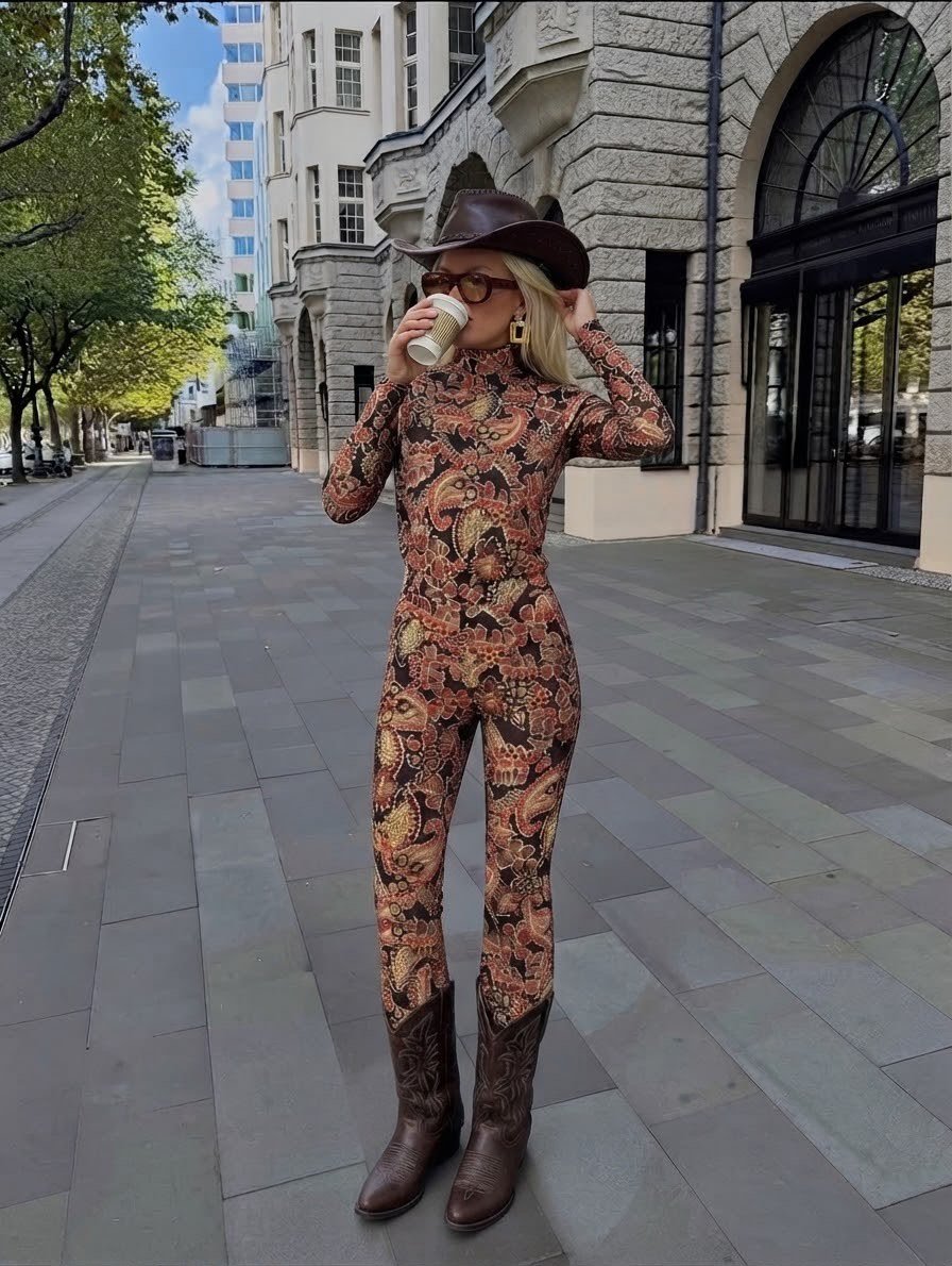Paisley Desenli Pantolon
