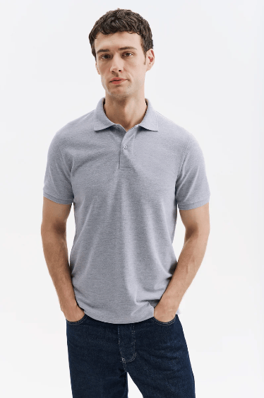 Classic Piqué Gri Polo Yaka Tişört