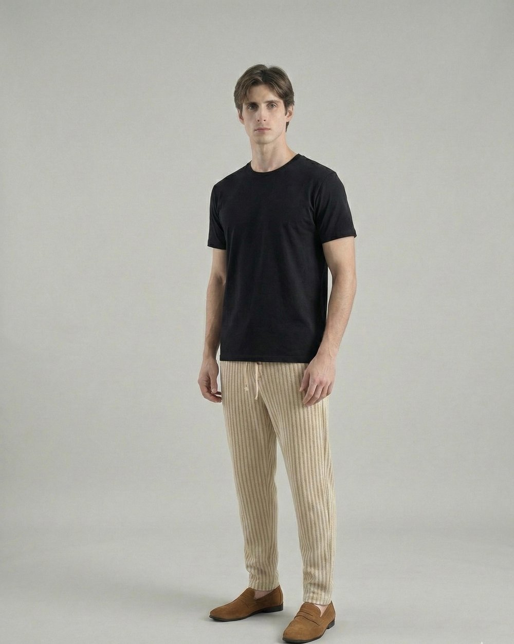 Çizgil Örme Pantalon