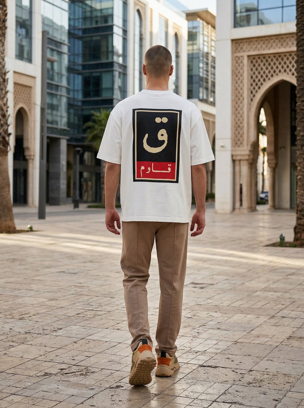 Arapça Direniş Oversize Tişört Beyaz