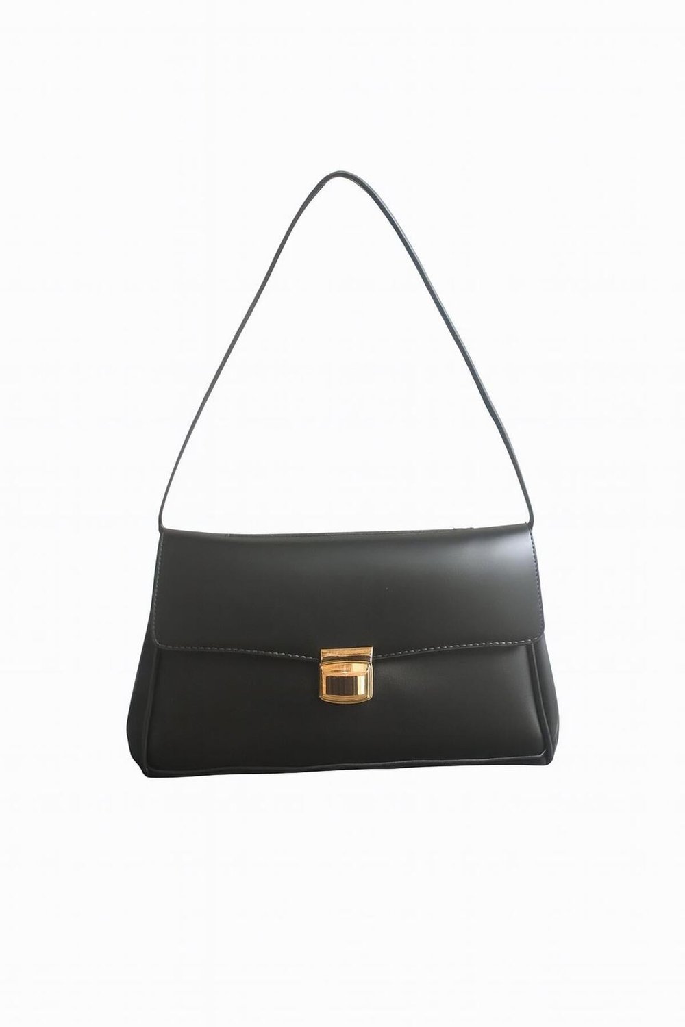 Bow Kilitli Baget Çanta Siyah