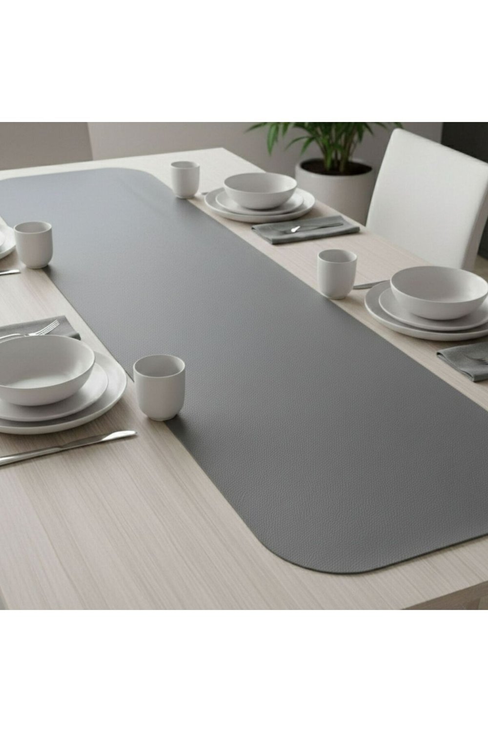 1 Adet Deri Runner Oval Kenarlı-40x140 cm