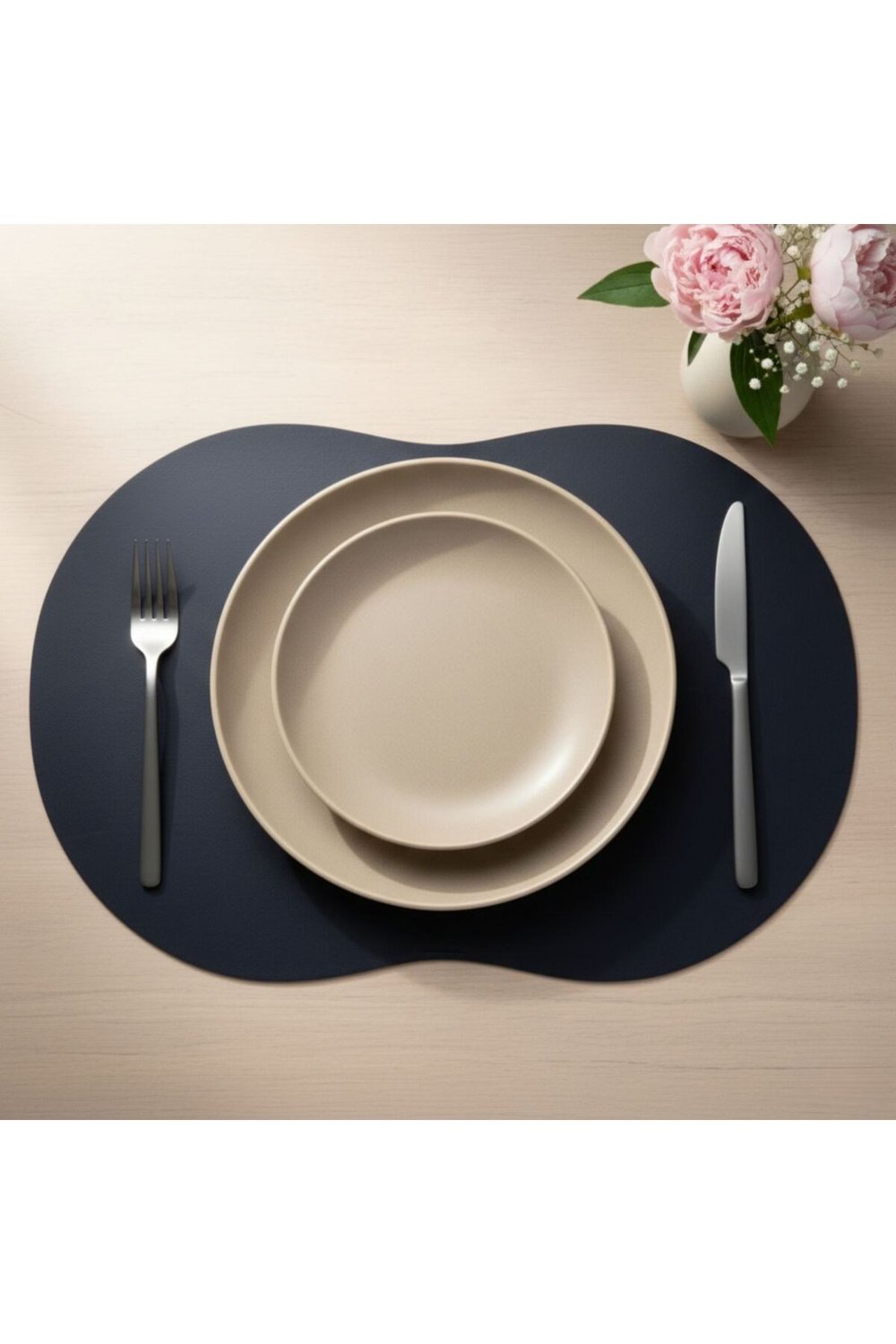 2 Adet Deri Amerikan Servis- Simetrik Oval Supla