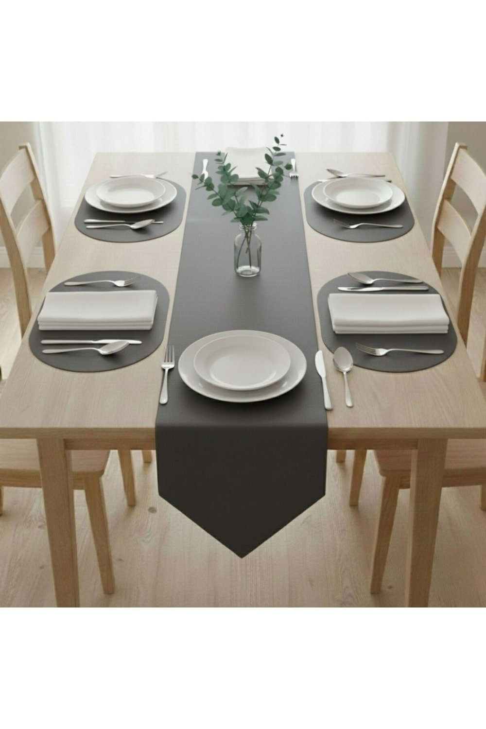 4+1 Adet Deri Amerikan Servis+Runner Set (4 Amerikan Servis -1 Runner )