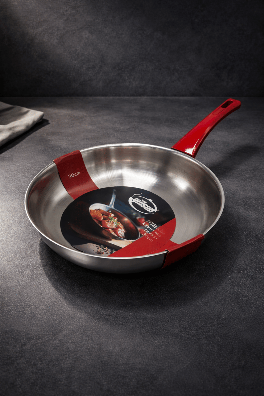 Gülsan 30 Cm Paslanmaz Çelik Maksi Kavurma Wok Tava – Derin Form, Büyük Boy Çelik Wok, Profesyonel Pişirme