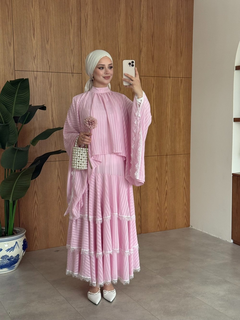 Akile Etek Takım Pembe