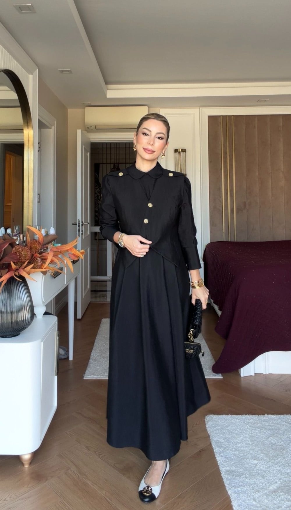 Pelin Elbise Takım Siyah