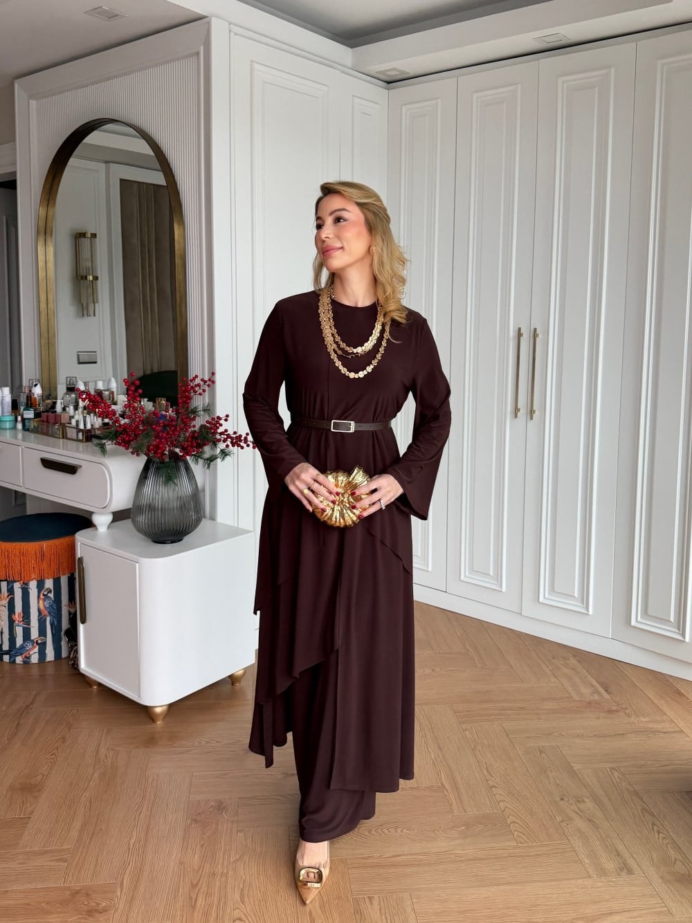 Nursima Pantolon Takım Acı Kahve