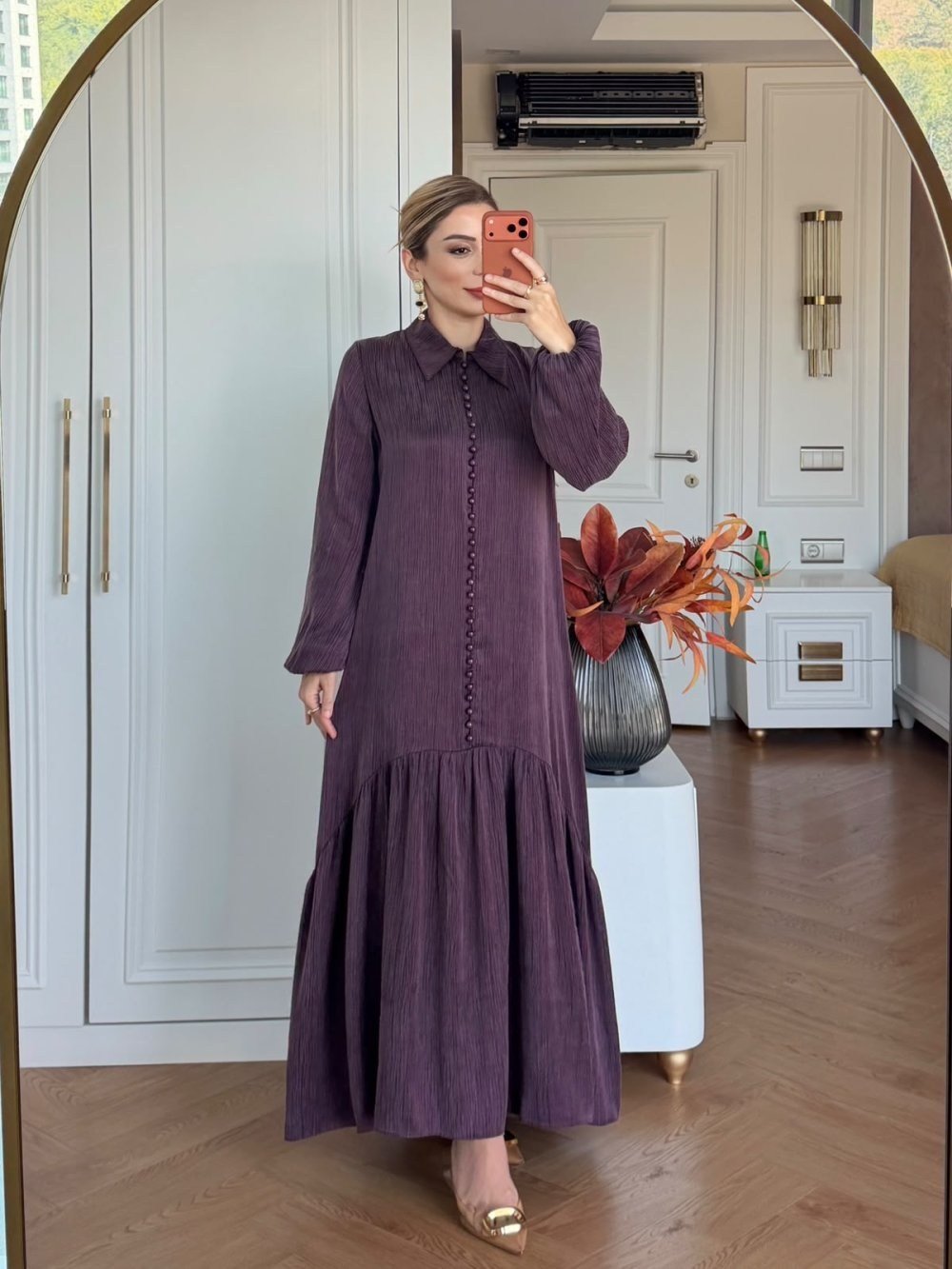 Ünzile Elbise Mürdüm