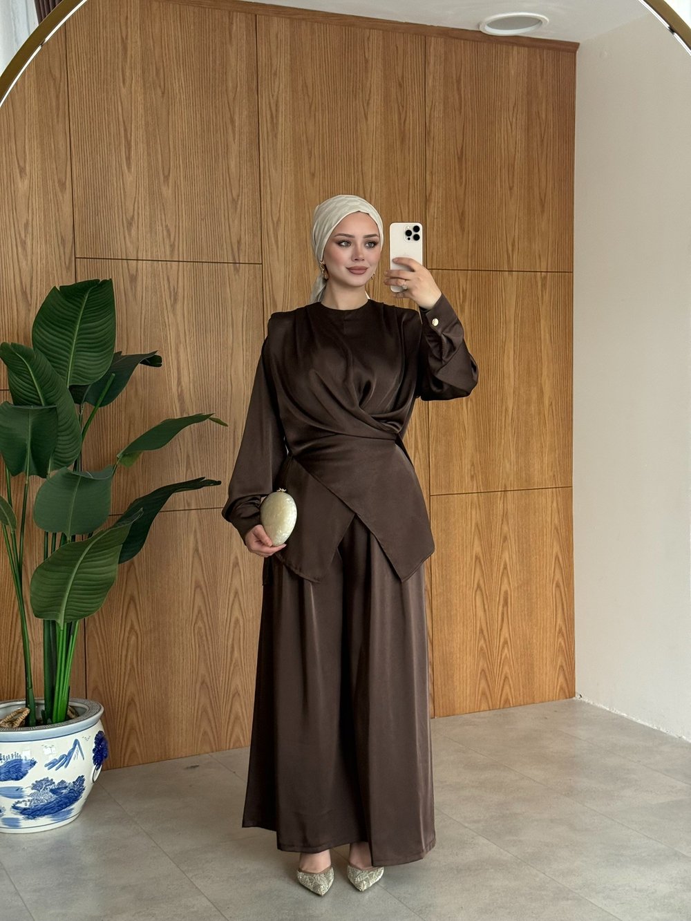 Yaşam Pantolonlu Takım Kahve