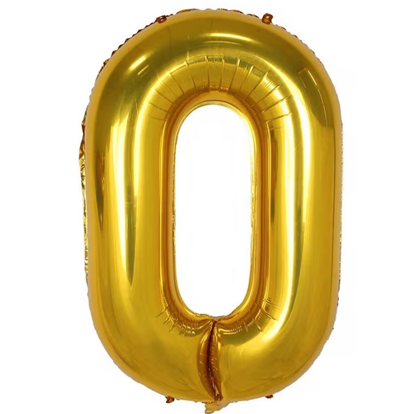 0 Gold Rakam Folyo Balon