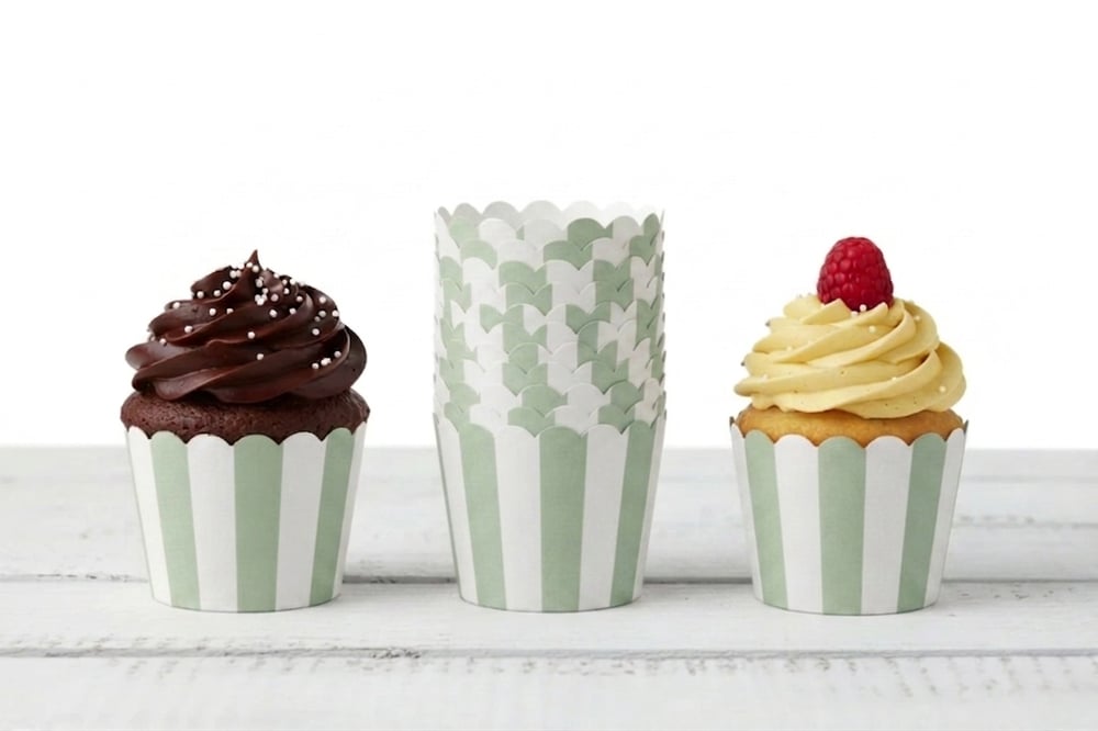 25'li Soft Yeşil Cupcake Kek Kalıbı