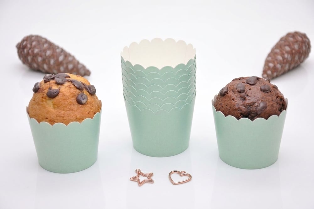 25'li Soft Yeşil Cupcake Kek Kalıbı