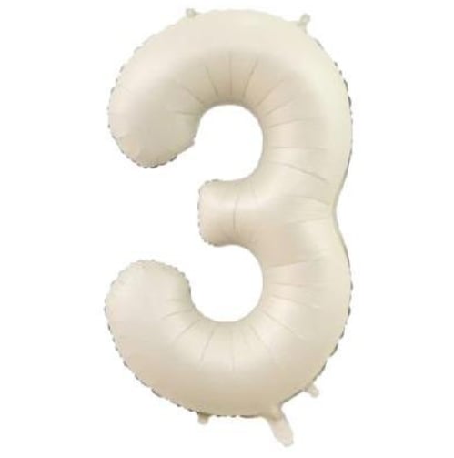 3 Krem Rakam Folyo Balon