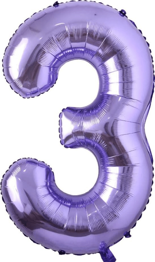 3 Mor Rakam Folyo Balon