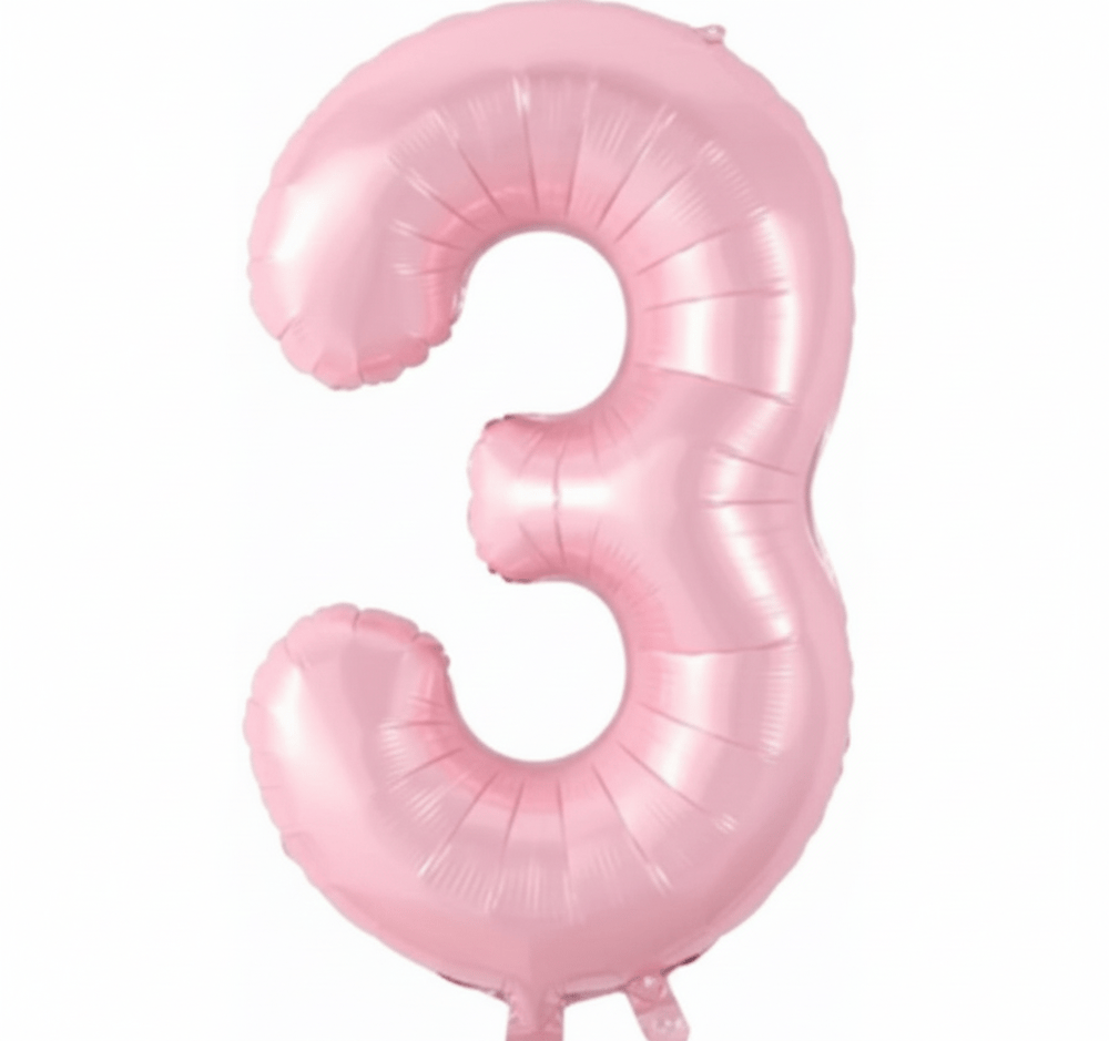 3 Pembe Rakam Folyo Balon