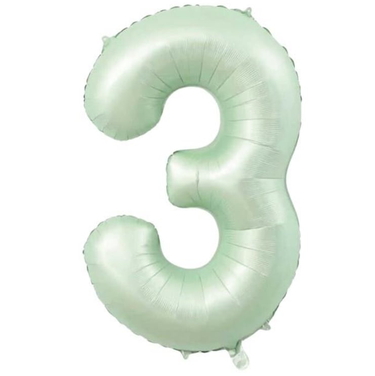 3 Yeşil Rakam Folyo Balon