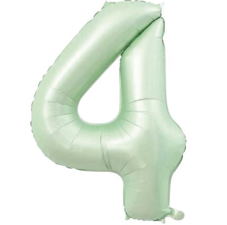 4 Yeşil Rakam Folyo Balon