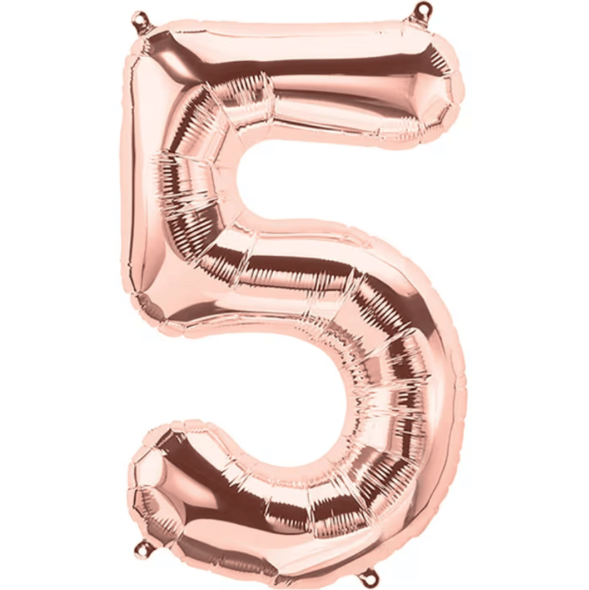 5 Rose Gold Rakam Folyo Balon