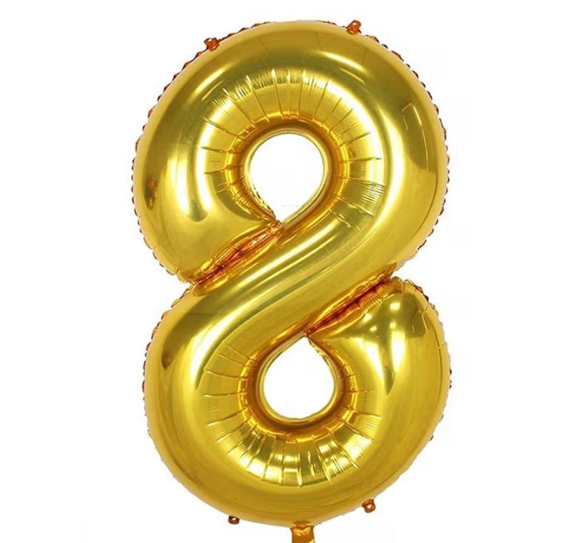 8 Gold Rakam Folyo Balon