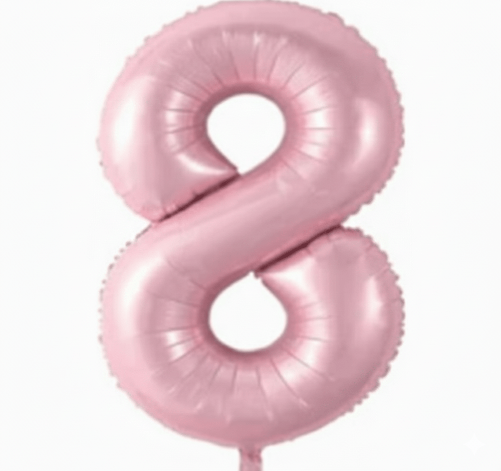 8 Pembe Rakam Folyo Balon
