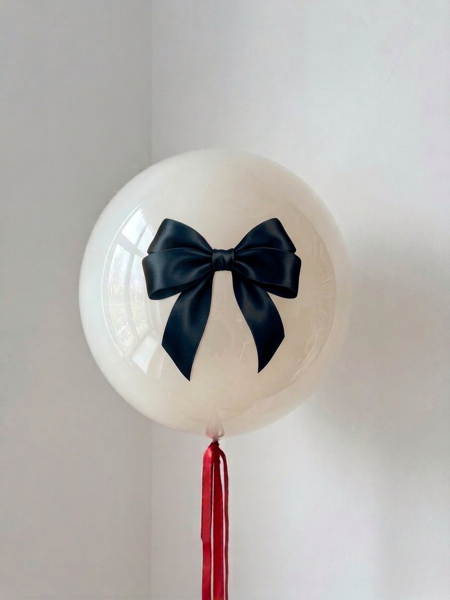 BALON ÜZERİ SİYAH FİYONK TEMALI BASKI