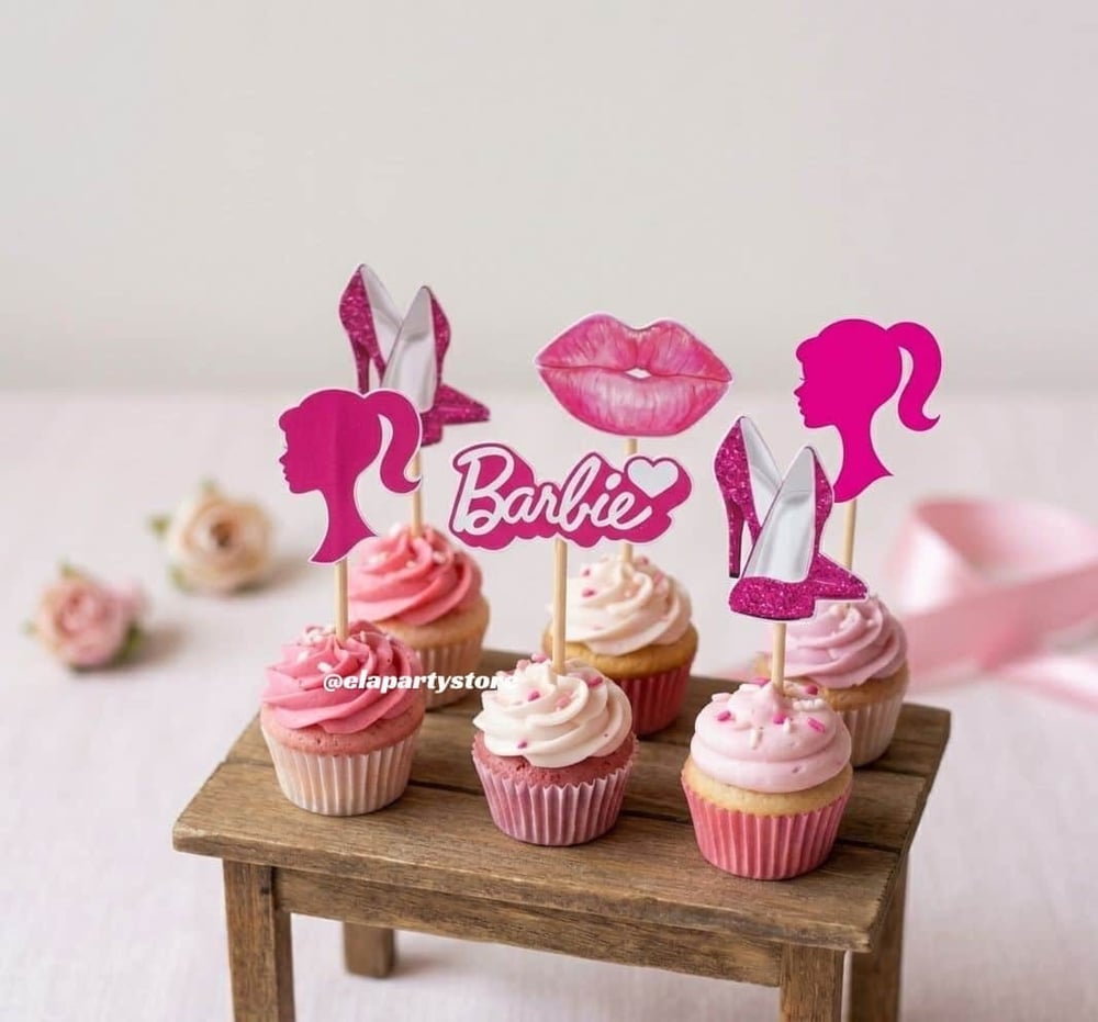 Barbie Temali Kürdan Süs Topper (8 Adet)