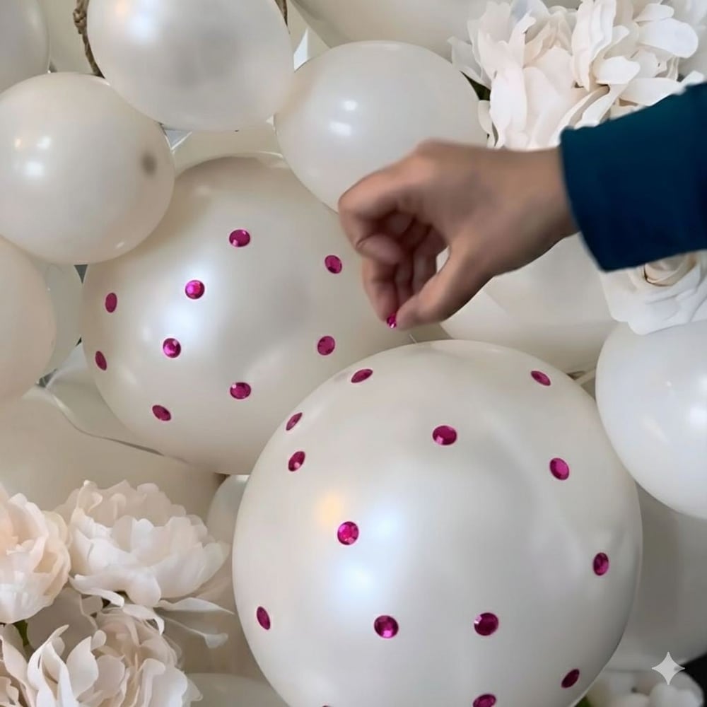 Fuşya İnci Taşı Balon Süsü