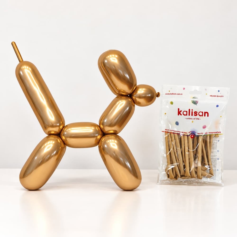 Gold Krom Sosis Balon (5 Adet)