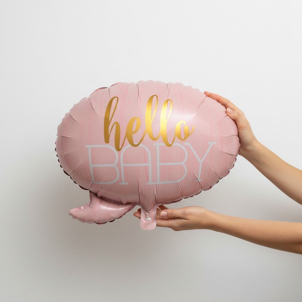Hello Babu Yazılı Pembe Folyo Balon