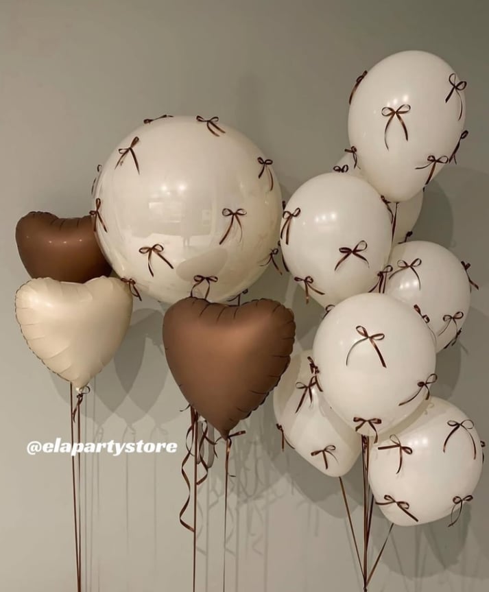 KAHVERENGİ KALP FİYONK BALON KONSEPT
