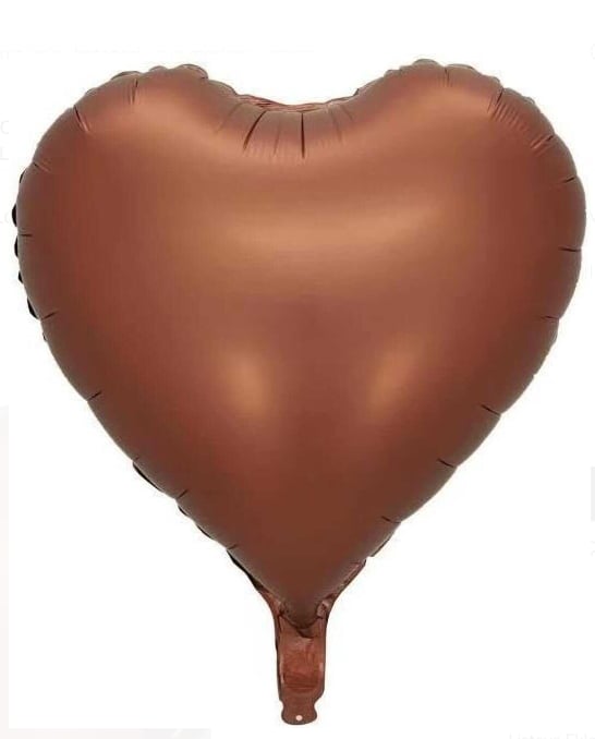Kahverengi Saten Kalp Folyo Balon