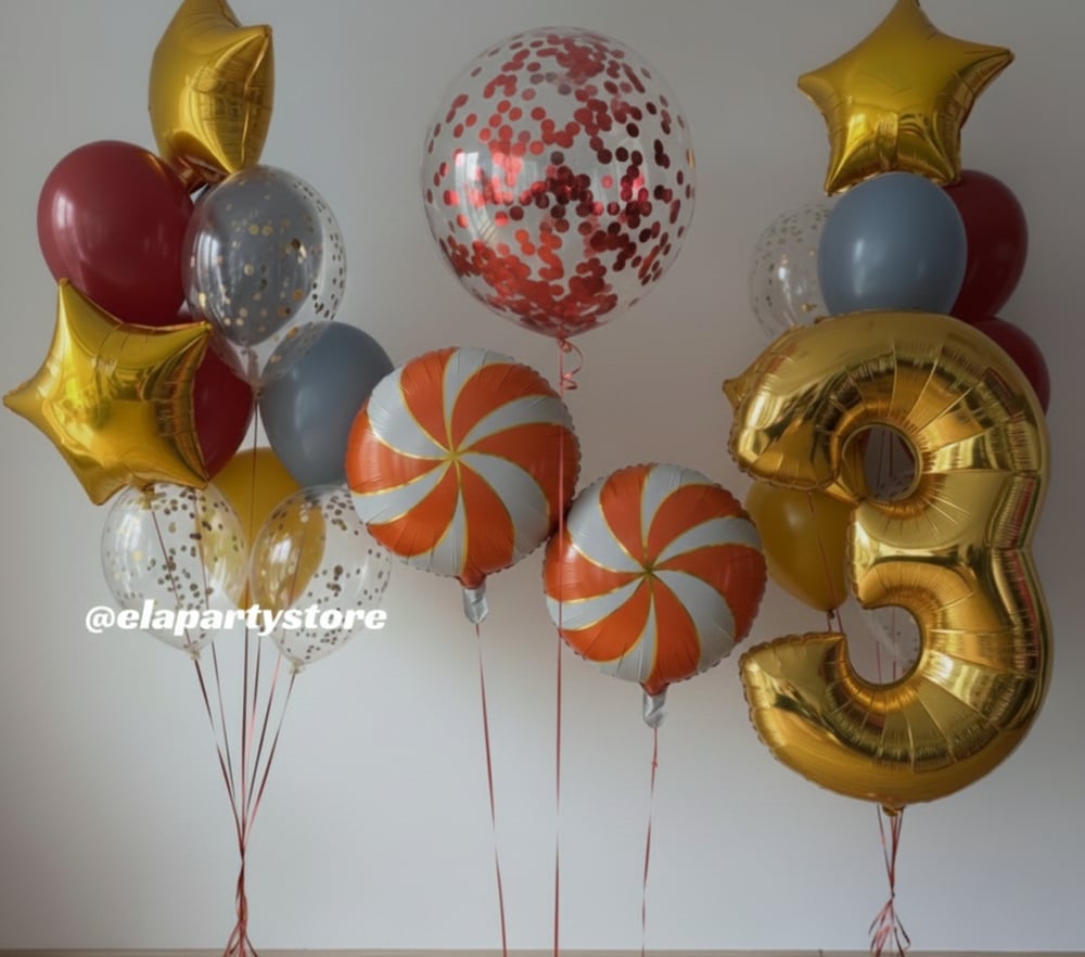 KIRMIZI ALTIN KARNAVALI FOLYO BALON KONSEPT