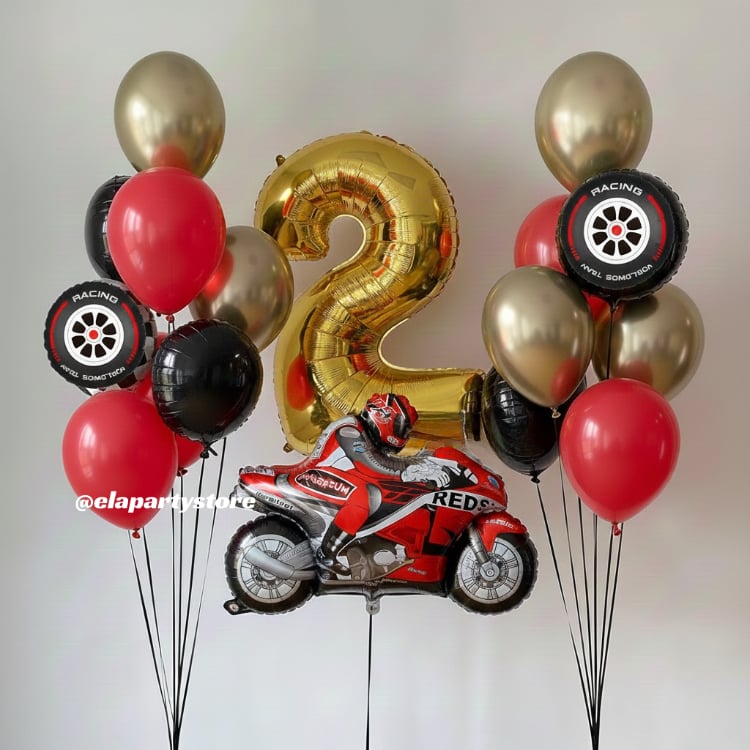 KIRMIZI MOTOSİKLET FOLYO BALON KONSEPT
