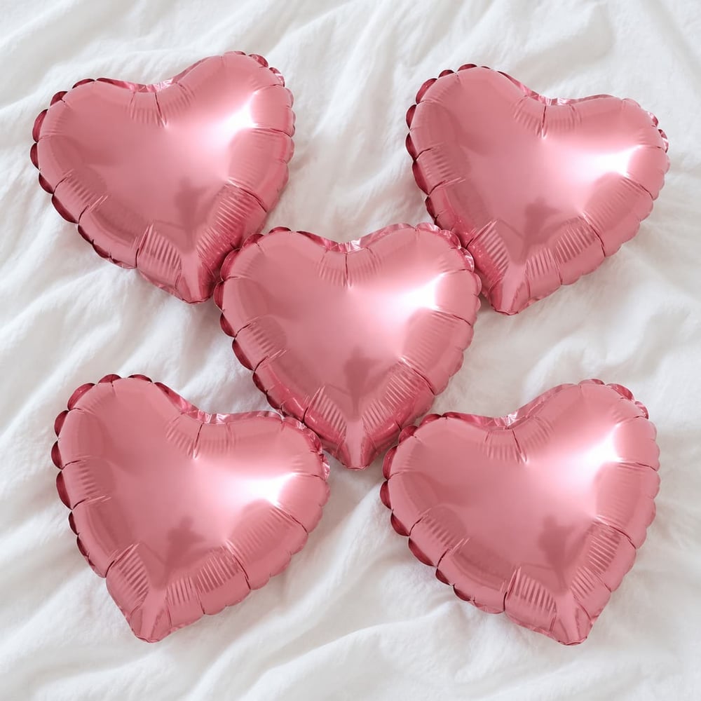 Mini Pembe Kalp 13 cm (5 Adet)