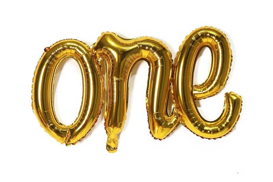 One Yazılı Gold Folyo Balon