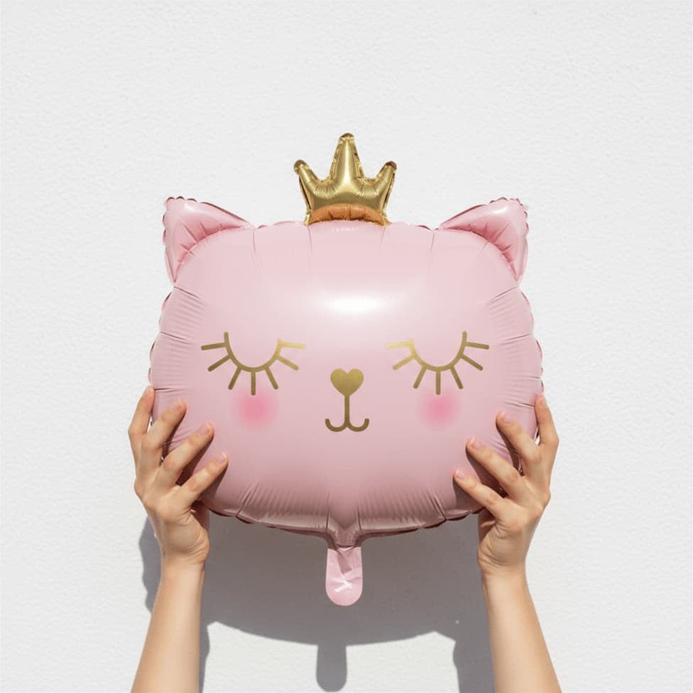 Pembe Kedi Folyo Balon