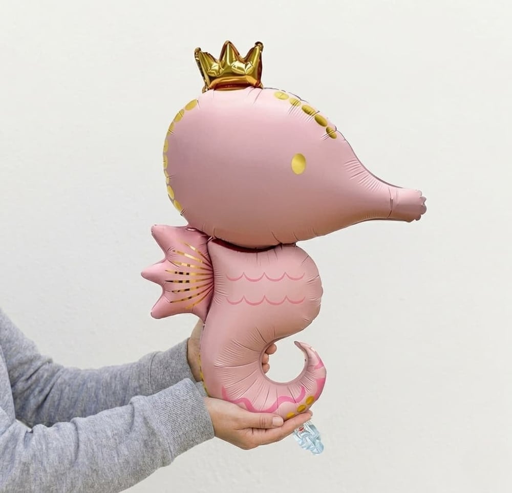 Retro Büyük Pembe Deniz Atı Folyo Balon