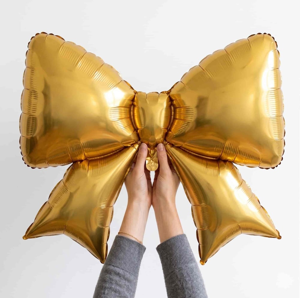Retro Gold Fiyonk Folyo Balon