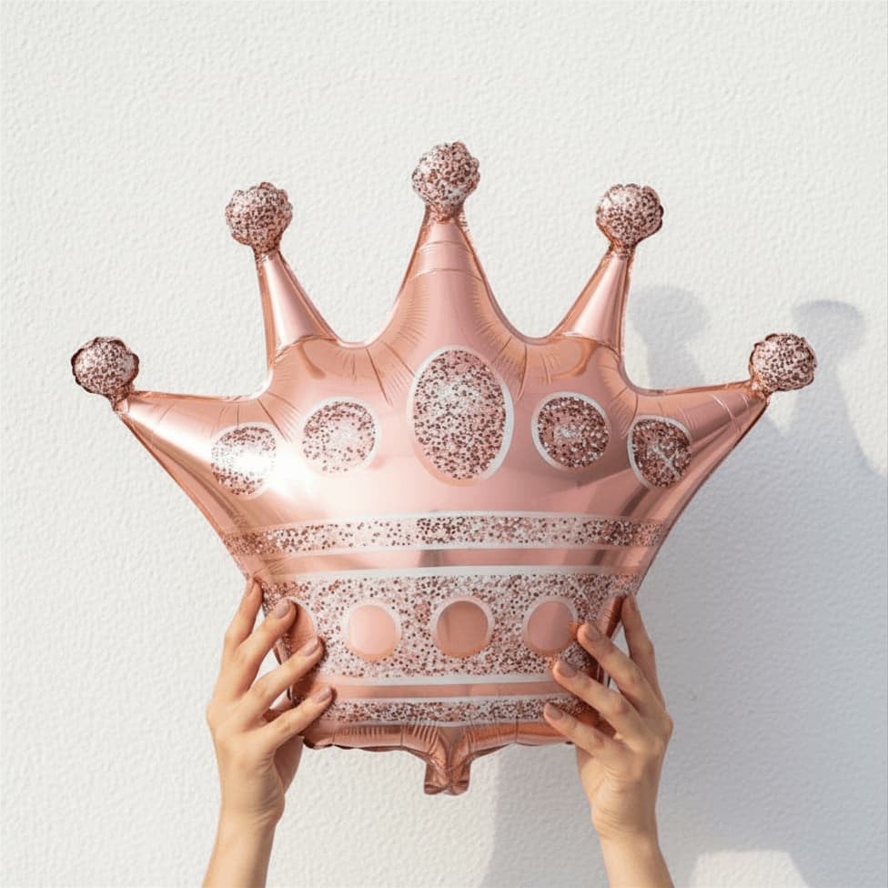 Rosegold Kral Taç Folyo Balon