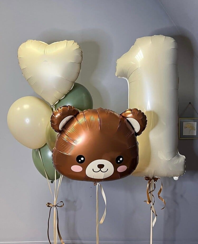 SEVİMLİ AYI KALP FOLYO BALON KONSEPT