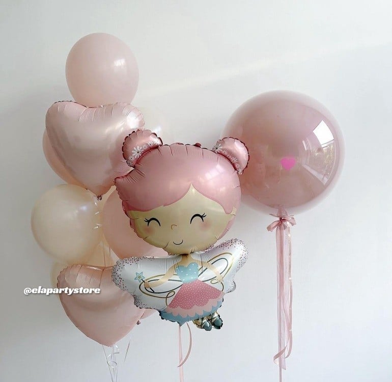 SOFT PEMBE KANATLI PERİ KIZI BALON KONSEPTİ