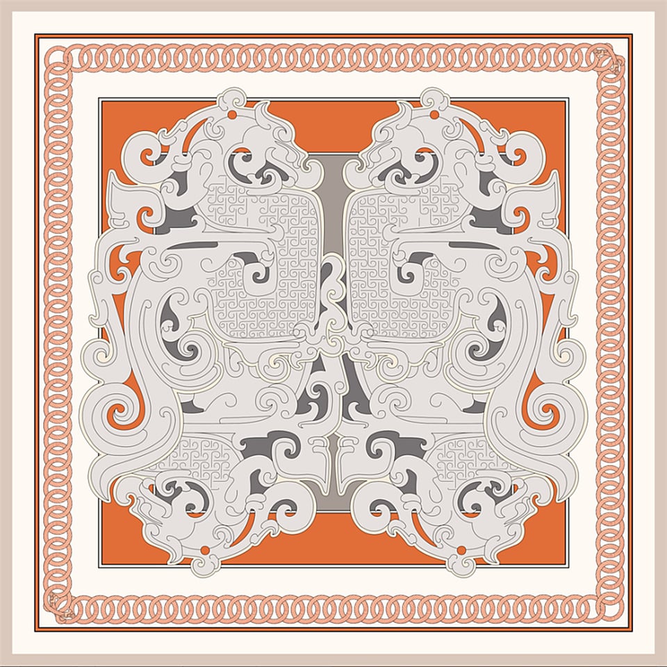 Deserto Fashion 2026 Avantgarde serisi Çift Taraflı  %100 İpek Twill Eşarp 90x90