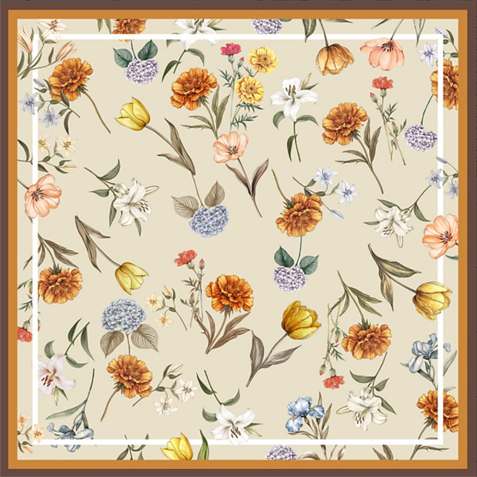 Deserto Fashion 2026 Avantgarde serisi  %100 İpek Saten Eşarp 90x90