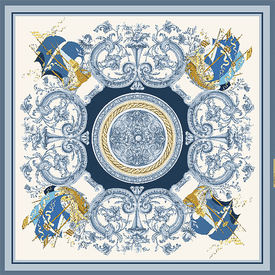 Deserto Fashion 2026 Avantgarde serisi  %100 İpek Twill Eşarp 90x90