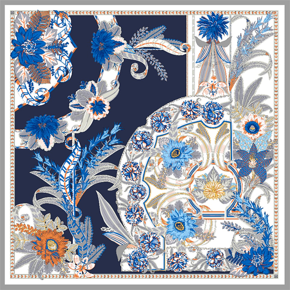 Deserto Fashion 2026 Avantgarde serisi  %100 İpek Saten Eşarp 90x90
